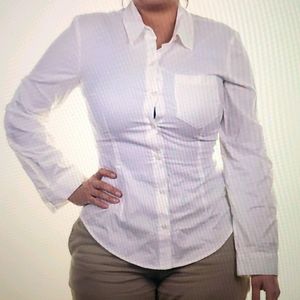 Rachel Roy Button Down White Cotton Shirt new